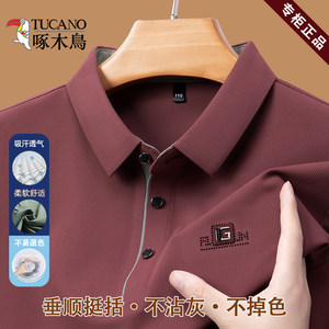 
Woodpecker Autumn New Long Sleeve T-shirt Men's Unsharp-free Lapel Top Loose and Versatile High-end Polo Shirt