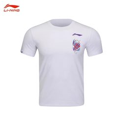 Li Ning Badminton Uniforms for Men and Women, Cultural Shirts, Round Neck Short-Sleeved T-Shirts, Quick-Drying, Simple and Breathable