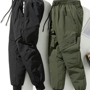 
Down pants for women, loose, high-waisted, fashionable winter thickening, warm, slim, casual workwear, outdoor cotton pants