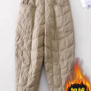 
Down pants women's autumn and winter high-waist outer wear wool-lined thickened mom pants 2025 new Northeast minus 40 degree cotton