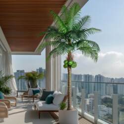 Large High-End Luxury Artificial Coconut Tree, Fake Coconut Tree, Needle Palm, Green Plant, Realistic Indoor and Outdoor Artificial Tree