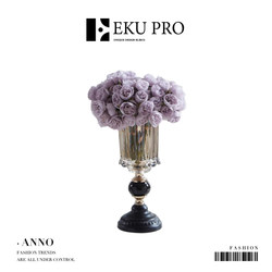Eku Pro·Anuo·Light Luxury High-End Glass Vase Modern Simple Flower Arrangement Ornament for Living Room |   Year