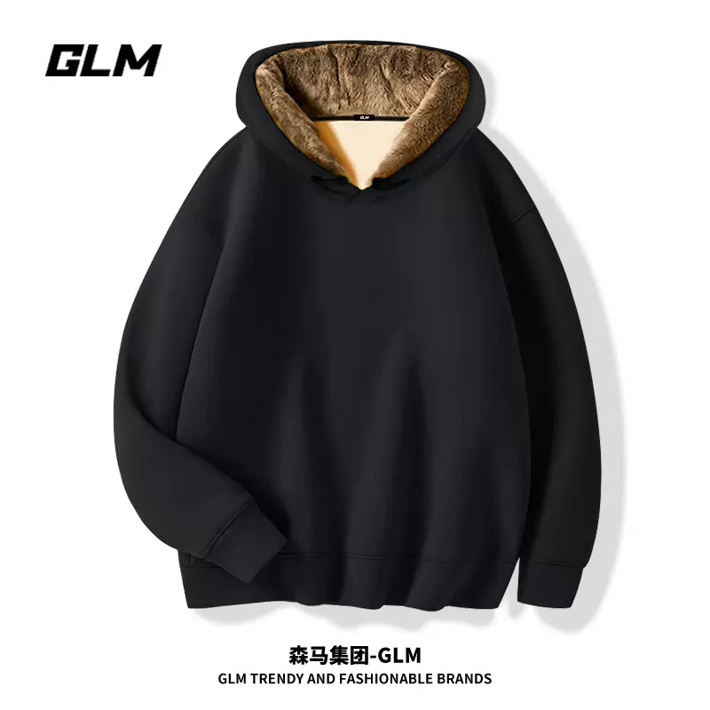 GLM 23年冬季新款 重磅加绒 男式连帽卫衣 天猫优惠券折后￥49.9包邮（￥79.9-30）多色可选