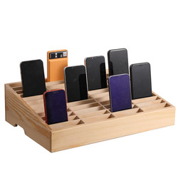 Mobile Phone Storage Box, Multi-Compartment Tempered Film Card Express Delivery Note Wooden Storage Box, Storage Cabinet, Office Meeting Storage Rack