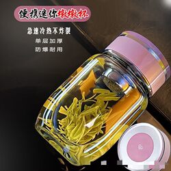 Glass Water Cup for Women, High-Looking, Portable, Chubby, High-Temperature Resistant, Explosion-Proof Glass, Outdoor 2024 New Model Women's Cup