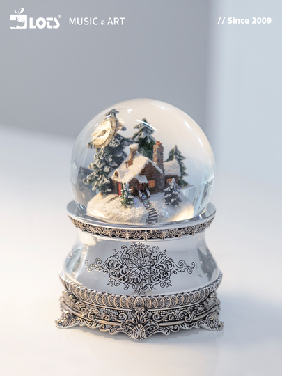 Lots Nordic Crystal Ball Music Box - Snow Scenery with Rotating