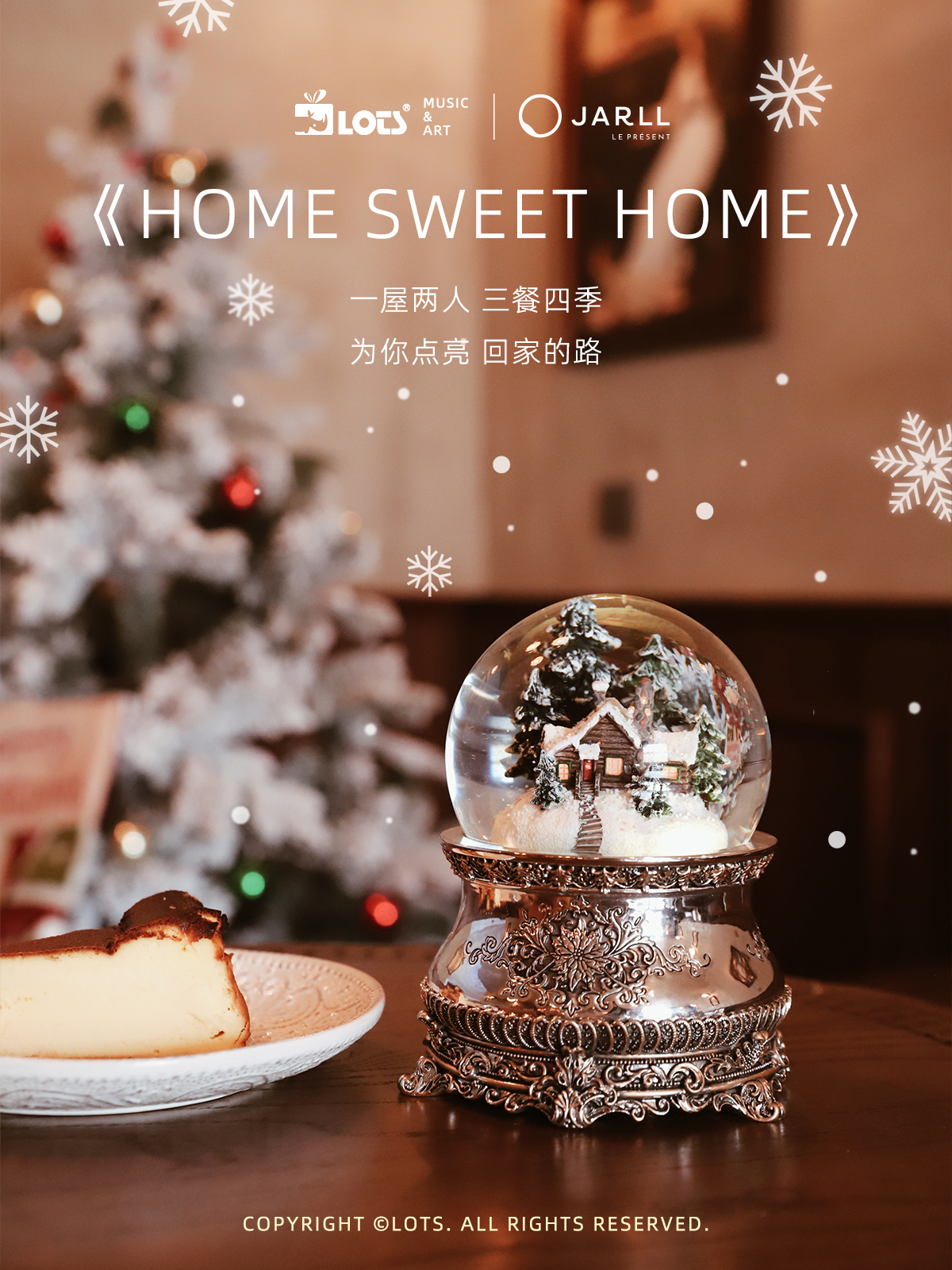 Lots Nordic Crystal Ball Music Box - Snow Scenery with Rotating