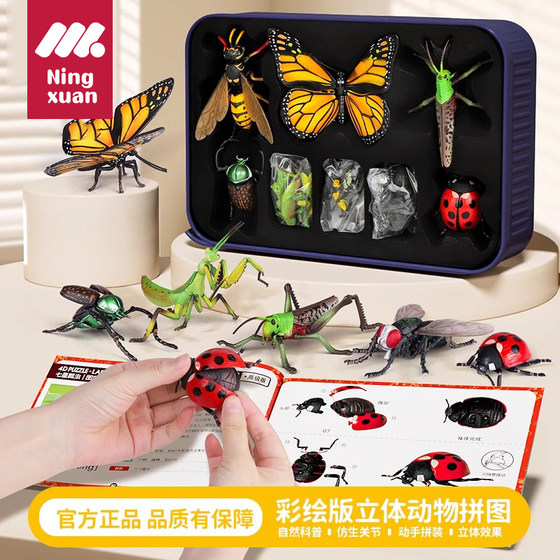 
Animal assembly model 4d three-dimensional insect building blocks toy puzzle children's puzzle 3 to 6 years old 12 boys 0 handmade 8