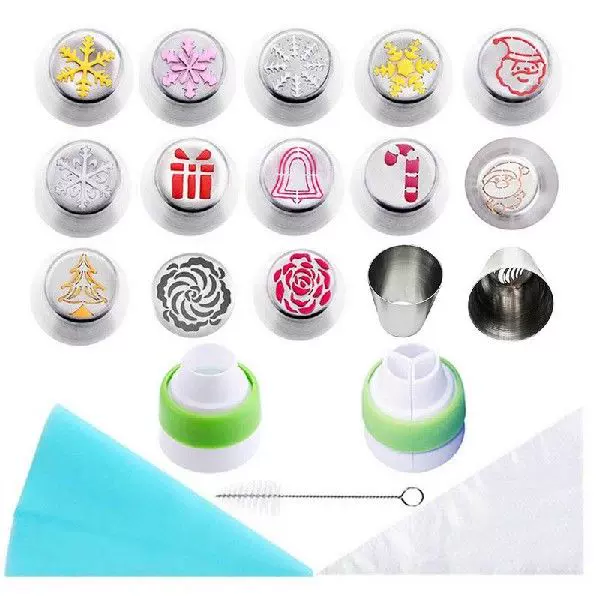 10pc Silk Flower Tool Fondant Baking Pastry Bag Nozzle Set-Taobao