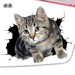 Zhuocheng Creative Cute and Funny 3D Cat Car Sticker to Cover Body Scratches and Decorate