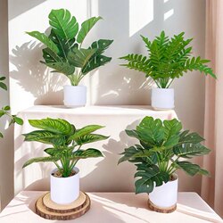 Simulated Bonsai Nordic Artificial Flowers Office Desk Small Potted Plants Monstera Potted Plants Living Room Decoration Simulated Green Plants Home Decorations