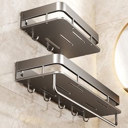 Bathroom Shelf, No-Drill Toilet Storage Rack, Simple Style Washbasin Wall-Mounted Bathroom Organizer Shelf