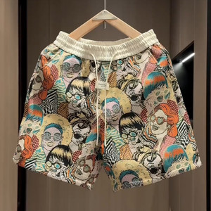 Summer new high -end tide brand jets, casual shorts, men and women, fashion, loose and versatile, pneumatic pants
