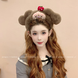 2025 New Cute Cartoon Plush Bear Headband for Women, Japanese Style, Cute Ear-Shaped Headband, Sweet Hair Accessory