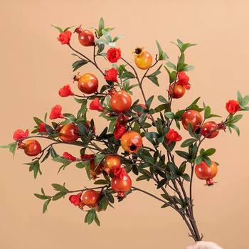 Pomegranate flowers fake flowers simulated flowers decoration red
