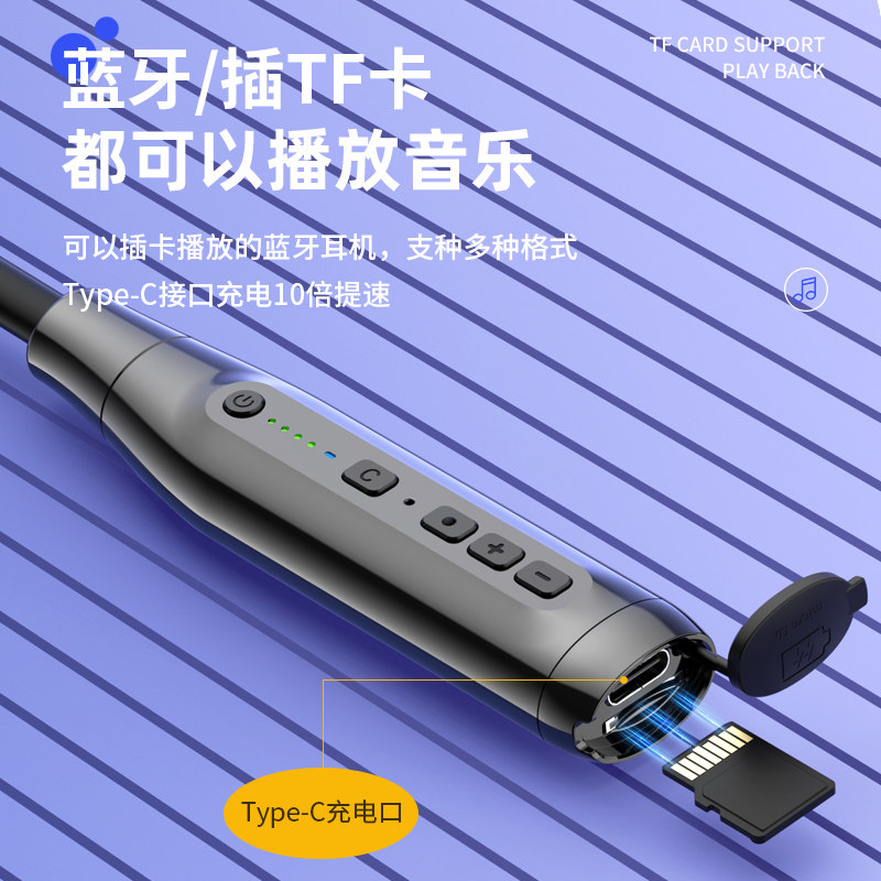 블루투스 헤드셋 무선 2023 새로운 스타일 세미 인 이어 목 교수형 스타일 남성과 여성을위한 매우 긴 배터리 수명 대용량 스포츠 소음 감소-