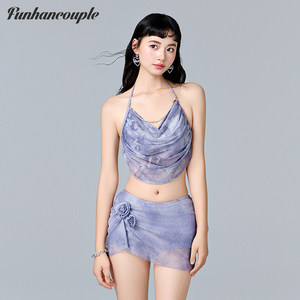 
Funhancouple split swimsuit ladies vacation style beautiful hot girl halter neck fairy hot spring bikini
