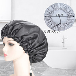 Women's Waterproof Shower Cap, Large Size, Adjustable, Double-Layered, Thickened, Deep Waterproof Head Cover, High-Grade Hair Cap, Shower Cap, Head Cover