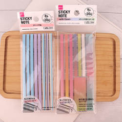 Japanese Daiso Sticky Notes, High-Quality Long Strip Classification Stickers, Gradient Translucent Fluorescent Index Tabs for Students