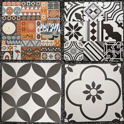 Retro Tiles 600X600 Living Room Floor Tiles Antique Cement Tiles Parquet Tiles Non-Slip Floor Tiles Wall Tiles