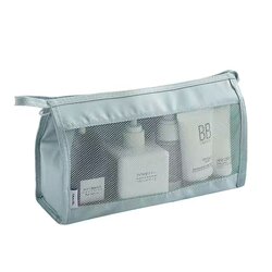 Japanese Imported Quality Travel Makeup Bag for Women, Simple Large-Capacity Cosmetic Storage Bag, Portable Toiletry Bag with Mesh