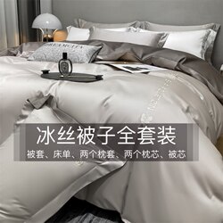 Summer Bed Sheets, Ice Silk Eight-Piece Set, Complete Set of Bedding, Dormitory Six-Piece Set, Quilt Core, Pillow Seven-Piece Set