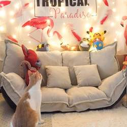 Tatami Lazy Folding Sofa Japanese Style Bedroom Balcony Small Apartment Double Floor Foldable Sofa Bed Pull-Out