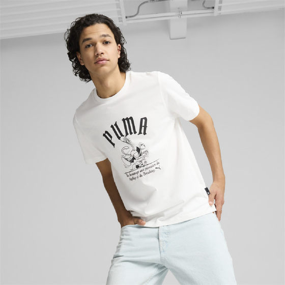 
PUMA/Puma men's sweat-absorbent and breathable round neck short-sleeved casual sports T-shirt 628003