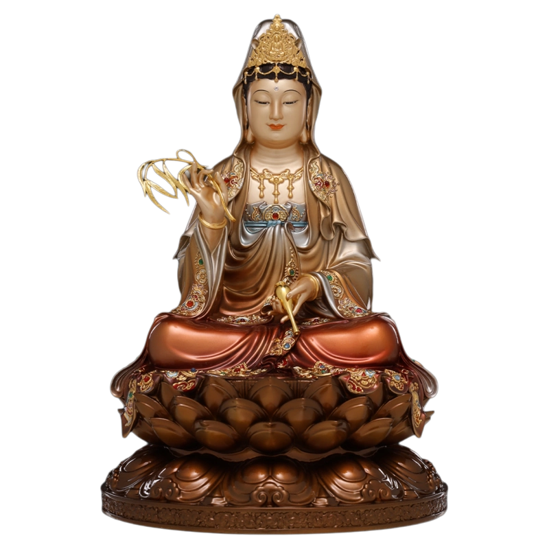 時代仏教美術 銅仏「観音菩薩坐像」觀音菩薩像・仏像・佛像 中国古玩 铜观音菩萨坐像