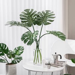 Nordic Green Plant Artificial Monstera Leaf Fake Flower Decorative Potted Plant Fake Bonsai Plant Living Room Office Desktop Ornament