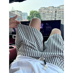 Trendy Striped Printed Shorts for Men, Summer Loose Straight Casual Knee-Length Pants, Vintage Sports Shorts
