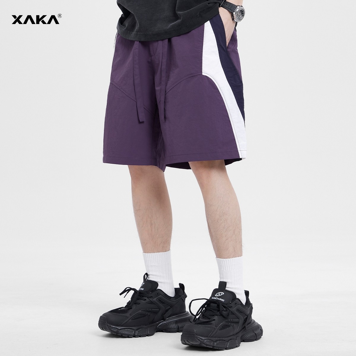 XAKA Ice Silk Cool Quick-drying Purple Shorts Men's Summer Thin Outdoor ...