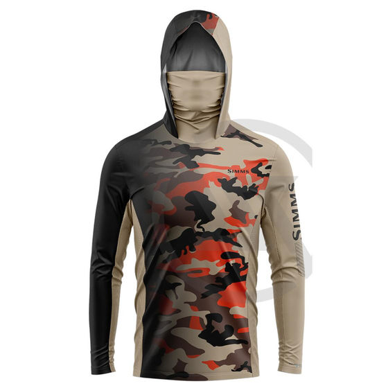 
New men's long-sleeved T-shirt mask hooded fishing clothing outdoor fly fishing lure fly quick-drying breathable fishing clothing