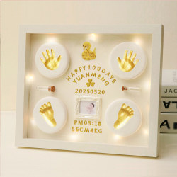 Baby hand and foot print mud 100 days gift for newborn baby