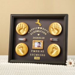 Full Moon Commemorative Hand and Foot Print Clay for Baby, Baby Handprint and Footprint, 100-Day-Old Baby Hand and Foot Print, First Birthday Keepsake, Newborn Gift