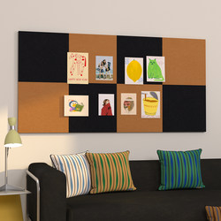 Vintage-Style Felt Board Wall Stickers for Living Room Entrance, Photo Display Wall, Desk Background Wall, No-Drill Color-Blocking Squares