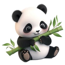 Cute Panda Holding a Bamboo Cartoon Car Sticker for Car Door Decoration, Large Area Scratch Cover Cartoon Sticker Scratch Cover