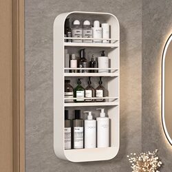 Bathroom Shelf Toilet Wall-Mounted Storage Cabinet Washbasin Storage Cosmetics Rack No-Drill Installation