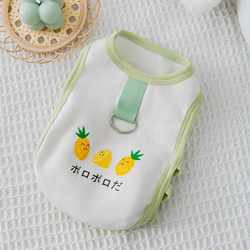 New spring and summer puppy clothes pineapple breathable traction vest cat clothes medium and small dog pet clothing