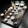 bộ pha trà điện Bộ trà thủy tinh hoàn toàn tự động cho gia đình Bộ bàn trà Kung Fu hoàn chỉnh với mặt trên kiểu lò xo và khay trà tích hợp nước sôi bo ban tra dien Bàn trà điện