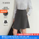 AMII2024 Winter new model commuting and versatile asymmetry with film grinding half -body skirt female small A -line skirt
