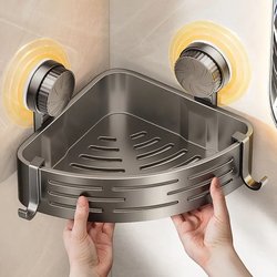 Suction Cup Triangular Traceless Storage Rack Bathroom Toilet Supplies Storage Rack Corner Rack Wall-Mounted