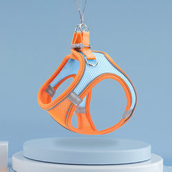 Pet supplies pet leash cat and dog harness vest style breathable reflective dog walking rope