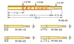 Bộ kim Huarong 2.7 R156-4S 3S 2S Giá đỡ đầu dò Huarong P156 nòng kim P156 Bộ kim mạ vàng giá máy dò kim loại