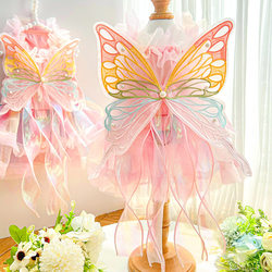 Pet Princess Dress Wedding Dress Dog Cat Clothing Supplies Corgi Teddy French Bulldog Butterfly Fairy Sheer