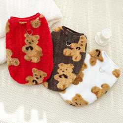 New Cross-Border Teddy Bear Pet Plush Clothing for Cats and Large Dogs, Universal Autumn and Winter Plush Warm Dog Clothes and Supplies Manufacturer