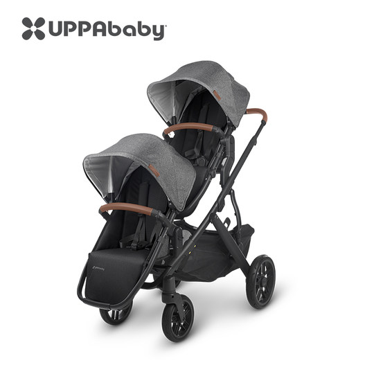 Uppababy vista v2 ツインベビーカー - 高景観座位横たわる折りたたみ二人乗りベビーカー