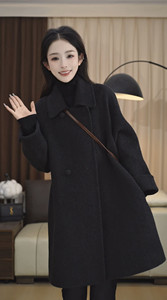 
2025 autumn and winter new double-sided cashmere coat for women's mid-length Korean loose wool wool jacket