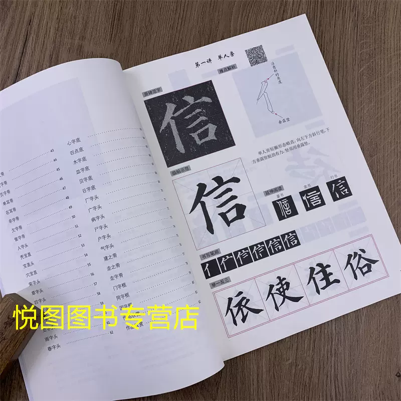 颜楷多宝塔碑偏旁部首80例 附视频 颜真卿多宝塔碑楷书入门技法教程16