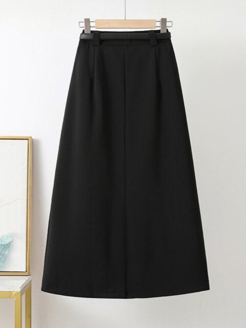 The official flagship pleated skirt with a large hem skirt with a high waist drooping A-line long skirt